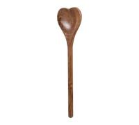 JECOMPRIS Cuchara de Madera de Acacia en Forma de Corazón, Cuchara Pequeña Multifuncional para Miel, Ensalada y Postre, 25.5x7x1.3 Cm, Utensilio Práctico para Cocina y Café
