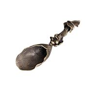 JECOMPRIS Cuchara de Té Decorativa de Latón Estilo Chino Pequeña Pala Vintage para Té Suelto Matcha Adorno para Mesa de Oficina y Hogar