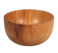 JECOMPRIS Cuenco de Madera Marrón Redondo Multiusos para Servir Ensalada, Sopa o Arroz, Diseño Resistente que No se Agrieta ni Deforma, Adecuado para Uso Diario