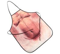 JECOMPRIS Delantal Divertido para Cocina y Barbacoa para Hombres, Material Poliéster Ligero, Diseño Musculoso Ajuste Cintura y Cuello, Protector de Ropa para Camping y Suministros de Chef