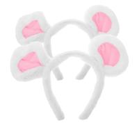 JECOMPRIS Diadema de Ratón Peluda 2 Piezas Orejas de Ratita de Felpa Color Claro Accesorio de Diadema de Dibujos Animados para Niñas y Adultos Adecuado para Disfraz y Fiesta