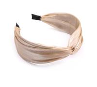 JECOMPRIS Diadema Pelo de Mujer y Niña, Banda Ancha de Tela Color Champán, Aro Cabello Multifunción para Uso Diario, Fiestas y Complementos de Moda