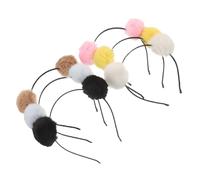 JECOMPRIS Diadema Pompones de 6 Piezas para Niñas, Accesorios Cabello en Colores Pastel (, Azul Claro,), Diademas Suaves y Cómodas para Fiestas y Uso Diario