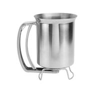 JECOMPRIS Dispensador de Masa para Tortitas y Crepes de Acero Inoxidable, Plata, Herramienta de Mezcla Manual, Fácil de Usar, Material Engrosado para Repostería