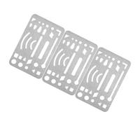 JECOMPRIS Escudo Borrable de Acero Inoxidable 3 Unidades para Dibujo Técnico, Plantilla de Dibujo y Herramientas de Ingeniería, Protector de Borrado para Manualidades y Diseño Artístico