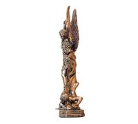 JECOMPRIS Escultura Religiosa de Ángel de Resina Cobreada, Figura Decorativa para Escritorio y Hogar, Adorno Espiritual Coleccionable, Decoración Navideña y Obsequio Religioso, 1 Pieza
