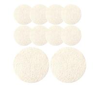 JECOMPRIS Esponjas Exfoliantes de Lufa Naturales para Limpieza Facial Profunda, Discos Limpiadores Faciales Suaves de 5,5 Cm, Pack de 10 Unidades, Adecuado para Baño y Cuidado Diario de