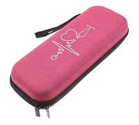 JECOMPRIS Estuche Para Estetoscopio Portátil Funda Para Fonendoscopio Rosa Caja Resistente a Golpes Con Bolsa Interior En La Tapa Compatible Con Litø 11.22 X 4.33 X 2.55 in