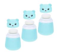 JECOMPRIS Estuche para Polvos de Talco 3 Borlas en Forma de Oso de Peluche, Ligero y Seguro Cuidado Piel del Ñiño en Maquillaje y Cuidado Diario