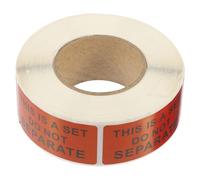 JECOMPRIS Etiquetas Adhesivas de Advertencia para Envío 25,4x50,8 Mm 500 Unidades Pegatinas Autoadhesivas para Paquetes Texto This Is a Set Do Not Separate para Control y Logística