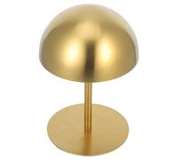 JECOMPRIS Expositor de Sombreros Metálico Ajustable, Soporte de Acero Inoxidable Dorado para Gorras y Pelucas, Perchero Compacto para Escritorio y Tienda, Base Estable, Ahorro de Espacio,