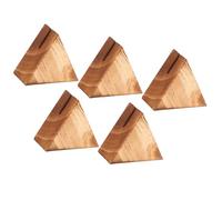 JECOMPRIS Expositor de Tarjetas de Visita y Porta Sobres en Madera Rústica, Set de 5 Bases Triangulares para Uso en Eventos y Escritorios