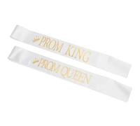 JECOMPRIS Faja de Hombro para Graduación 2 Piezas, Banda Prom King Queen en Satén Dorado, Accesorio Ligero para Fiesta y Fotografía, Talla Única para Eventos Escolares