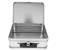 JECOMPRIS Fiambrera de Hojalata Diseño Compacto y Ahorro de Espacio Estilo Retro Plata Caja para Galletas y Manualidades en Actividades Creativas