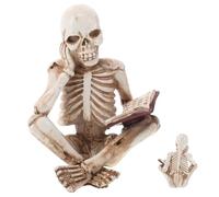JECOMPRIS Figura de Esqueleto pequeña: Estatua de Esqueleto de Terror de Halloween - Figura de Calavera de Resina para una decoración Espeluznante del hogar, exhibición de Mesa y Decoraciones para