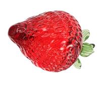 JECOMPRIS Figura de Fresa Artificial de Cristal Acrílico Adorno Decorativo para Mesa y Escritorio Decoración de Frutas Hogar Centro de Mesa para Dormitorio y Oficina Decoración