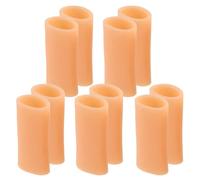 JECOMPRIS Funda de Dedos de Silicona Flexible Antidesgaste, Talla Única, Color Piel, 5 Pares Reutilizables para Protección Articular y Prevención de Rozaduras en Escritura y Mecanografía