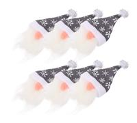 JECOMPRIS Funda para Botella de Vino Navideña Gris 6 Piezas Decoración Festiva para Botellas Estándar Funda Ligera y Ajustable Diseño sin Rostro para Fiestas de Navidad Interior y