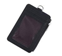 JECOMPRIS Funda Protectora para Tarjetas de Crédito y Carnés de Identificación, Tarjetero Negro de Cuero PU, Tamaño Compacto para Uso Diario en Trabajo y Escuela