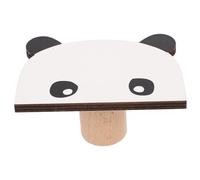 JECOMPRIS Gancho de Pared Decorativo para Diseño de Oso Panda en Madera Negra y Color Claro, Perchero Compacto para Mochilas y Ropa en Dormitorio Infantil, Colgador Resistente y Funcional