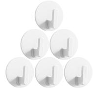 JECOMPRIS Ganchos Adhesivos Blancos para Pared 6 Unidades Pequeños Ganchos de Pared Adhesivos para Colgar Toallas Llaves y Ropa sin Taladro para Baño Cocina Puerta y Armario