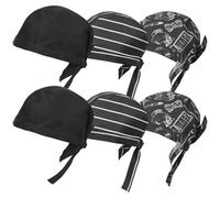 JECOMPRIS Gorro Cocinero Unisex de Algodón Ajustable para Cocina en Restaurantes y Catering, Paquete de 6 Piezas Diseño Transpirable Que Mantiene el Cabello Recogido