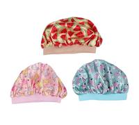 JECOMPRIS Gorros de Dormir para Niños de Satén 3 Piezas Banda Ancha Elástica, Cómodos y Cubren Toda la Cabeza para Uso Nocturno