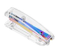 JECOMPRIS Grapadora de Plástico Acrílico Transparente Efecto Láser Multicolor, Portátil y Práctica para Oficina en Casa y Escritorio Escolar, Grapadora Manual para Uso Docente y Oficina