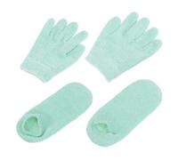 JECOMPRIS Guantes de Gel Hidratantes Talla Única para Mujer y Niña Calcetines de Gel para Pies Secos y Agrietados, Mascarilla Intensiva para Spa, Reutilizables y Lavables, Estilo Aleatorio
