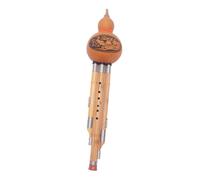 JECOMPRIS Hulusi de Bambú Hecho a Mano Calabaza Natural, Flauta Étnica de 3 Tonos en Clave C, Instrumento Musical Folclórico para Principiantes y Amantes Música, Obsequio Varios estilos