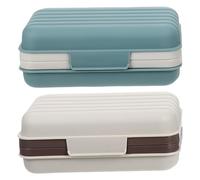 JECOMPRIS Jaboneras de Viaje con Tapa 2 Unidades Mini Jabonera Portátil de Plástico Resistente Diseño a Prueba de Fugas Secado Rápido Colores y Mate Adecuado para Viajes y Exteriores