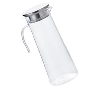 JECOMPRIS Jarra de Agua Acrílica Transparente de 1,2 Litros con Tapa de Acero Inoxidable, Jarra para Bebidas Fría para Hogar y Bar, Contenedor Resistente al Calor y Frío Adecuado para