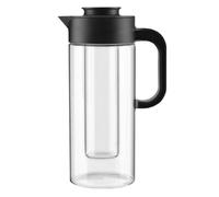 JECOMPRIS Jarra de Agua Grande de Cristal y Plástico Negra, Tetera Artesanal Resistente Fugas, Adecuado para Preparar Té y Regalar en Casa