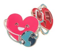JECOMPRIS Juego de 2 Broches Metálicos para Enfermeras en Forma de Corazón y Globo Terráqueo, Accesorios de Esmalte para Uniforme Sanitario, Insignias Ligeras y Resistentes para Mujer,