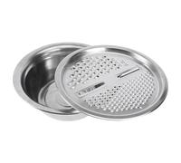 JECOMPRIS Juego de 2 Piezas Rallador Multifuncional y Cuenca de Acero Inoxidable 26 Cm, Bandeja Cortadora Práctica y Cuenca Engrosada para Lavar Frutas y Verduras en Cocina