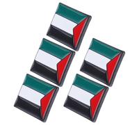JECOMPRIS Juego de 5 Broches de Metal Bandera de Palestina, Pines de Solapa Cuadrados Negros, Accesorio Ligero y Duradero para Ropa, Bolsos y Eventos Conmemorativos