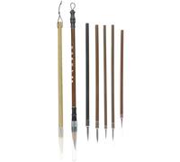 JECOMPRIS Juego de Plumas de Caligrafía China para Principiantes, 7 Piezas de Pinceles de Tinta China de Pelo Natural, Tamaño Mediano, para Pintura Tradicional y Dibujo Artístico en Papel