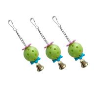 JECOMPRIS Juguete para Loros Campana 3 Piezas Tamaño Mediano Pequeño Acrílico y Metal Color Aleatorio para Jaula Entrenamiento y Juego de Aves de Compañía