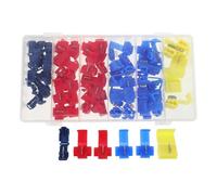 JECOMPRIS Kit 65 Piezas Conectores Empalmadores de Cables T-tap Aislados para Conexión Rápida sin Soldadura, Terminales para Cableado Eléctrico Automotriz, Uso Industrial y Mantenimiento