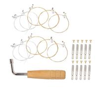 JECOMPRIS Kit de Afinación para Lira 21 Piezas, Incluye 10 Cuerdas de Acero, 10 Clavijas Metálicas de Arpa, y 1 Llave Ajustable, Accesorio Esencial para Reparación y Reemplazo