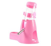 JECOMPRIS Kit de Botella de Agua para Hámster de 80ml con Soporte, Dispensador de Agua y Comedero Fácil de Limpiar para Mascotas Pequeñas Rosa Reutilizable