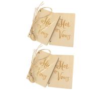 JECOMPRIS Libro de Votos de Madera Artesanal 4 Piezas 2 Juegos Papel Kraft Beige Cuaderno Rústico para Boda y Compromisos Accesorio para Decoración y Recuerdos de Matrimonio