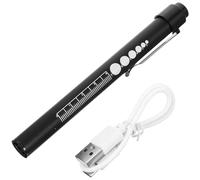 JECOMPRIS Linterna de Bolígrafo LED Recargable Regla y Brújula, Herramienta Médica Compacta para Estudiantes y Enfermeras, Luz Multifuncional para Examen Clínico, 1 Unidad