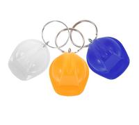 JECOMPRIS Llavero de Casco de Seguridad Miniatura 3 Piezas Plástico y Aleación Zinc Colores, Accesorio Decorativo para Mochila, Bolso y Llaves, Obsequio para Eventos y Fiestas