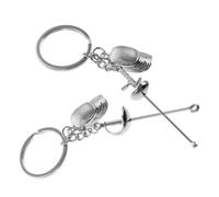 JECOMPRIS Llavero de Esgrima de Metal Plata con Diseño Exquisito y Ligero, Colgante Versátil para Llaves de Coche y Recuerdo de Club Deportivo