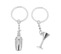 JECOMPRIS Llavero Decorativo 3d Set de Coctelera y Copa de Vino, Pequeño y Ligero, Material Duradero, Colgante para Bolsos y Mochilas, Accesorio Original para Decorar Llaves y Equipaje