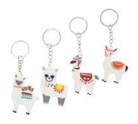 JECOMPRIS Llaveros de Alpaca de Dibujos Animados, 4 Piezas, Colgantes de Pvc para Mochila y Decoración de Bolso, Llaveros Estéticos y Adorables, Accesorios para Fiestas y Regalos