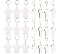 JECOMPRIS Llaveros para Sublimación 36 Piezas, Set de Llaveros de Bricolaje Tablero de Densidad y Acero Inoxidable, Accesorios para Manualidades y Transferencia de Calor, Suministros