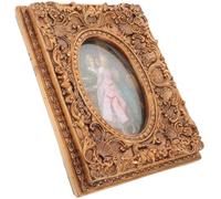 JECOMPRIS Marco de Fotos Vintage Estilo Europeo Decoración de Mesa y Escritorio, Marco de Fotos de Resina Tamaño 18x22 Cm y 14x9,5 Cm para Portafotos Decorativo en Hogar