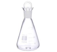 JECOMPRIS Matraz Erlenmeyer de Vidrio para Laboratorio, Frasco de Vidrio de Boca Estrecha, 150ml, Tapón Esmerilado, Graduaciones Serigrafiadas, para Química Estilo Varios estilos